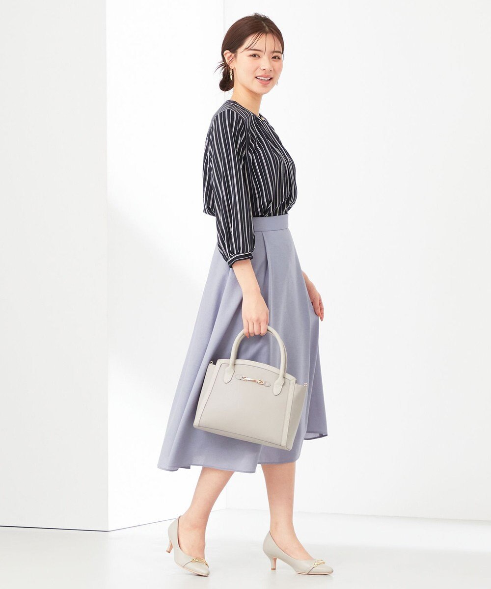 ANY SIS 【接触冷感・吸水速乾・UVケア】エアリードレープスムース 七分袖ブラウス 