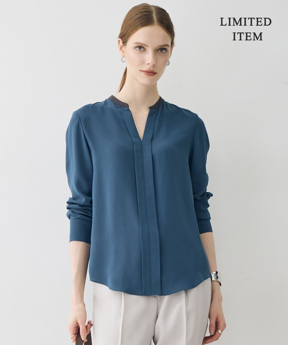 ICB L 【6/12-6/28期間限定・受注生産・WEB限定】BackSatinAmunzen キーネックブラウス 