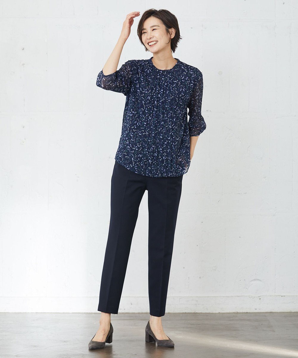 J.PRESS LADIES L 【洗える】アルガンシルク テーパード パンツ 