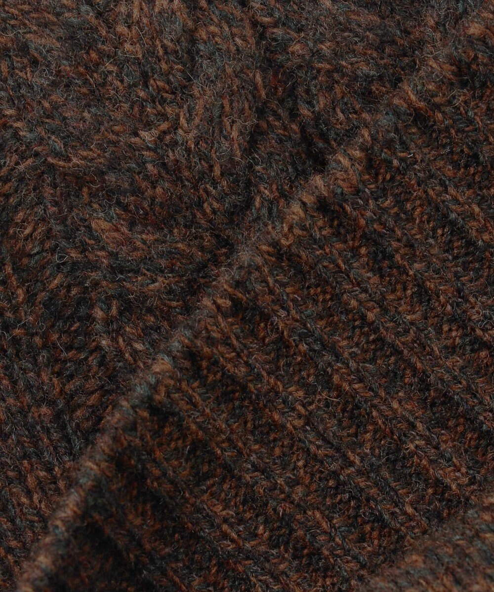 JOSEPH ABBOUD 【イタリア糸使用/軽く暖かい】 ラムウールケーブル柄ショールカラーカーデ 