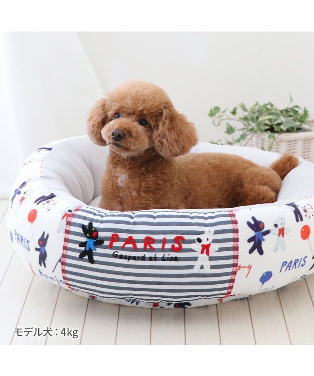 PET PARADISE リサとガスパール クールカドラー 丸型《パリ柄》 小型犬 