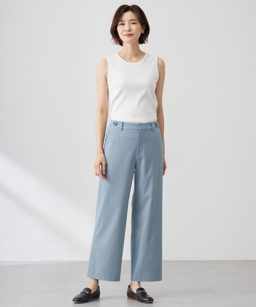 J.PRESS LADIES 【洗える】CARREMAN 2WAY ストレート ワイド パンツ 