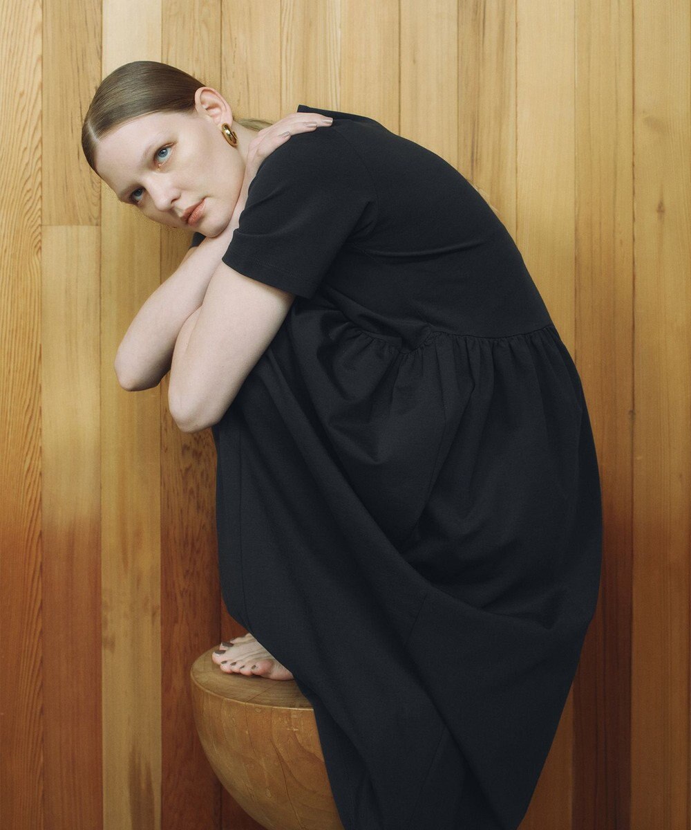 #Newans 【洗える】コクーンシルエットロングワンピース 