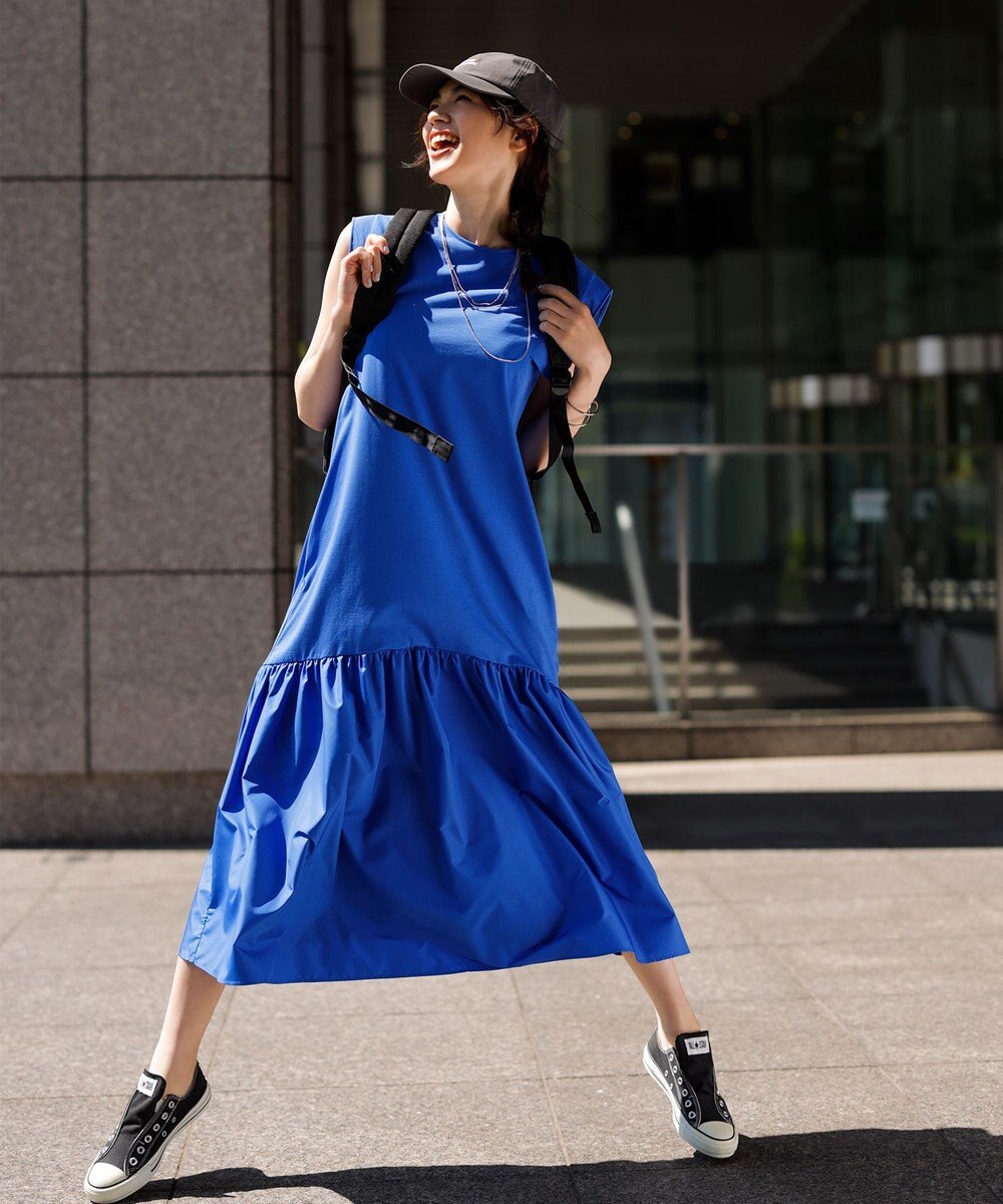 #Newans 【撥水・吸水速乾】コンビネーションペプラムワンピース 