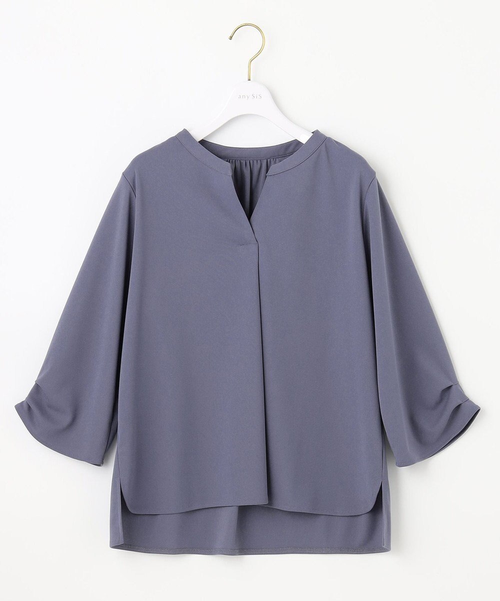 ANY SIS 【UVケア】エアリードレープスムース 7分袖 トップス 
