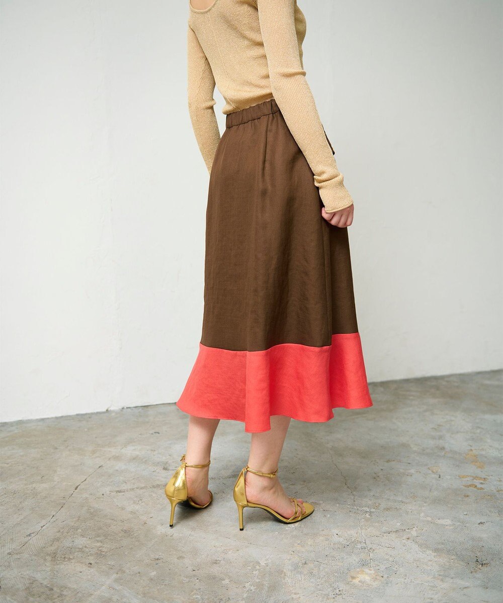 GRACE CONTINENTAL バイカラージップスカート 