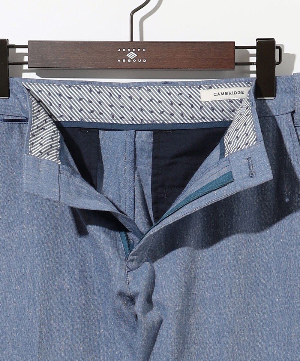 JOSEPH ABBOUD 【キングサイズ・ウエストも伸びる/清涼/ストレッチ】ストレッチリネンシャンブレーパンツ 