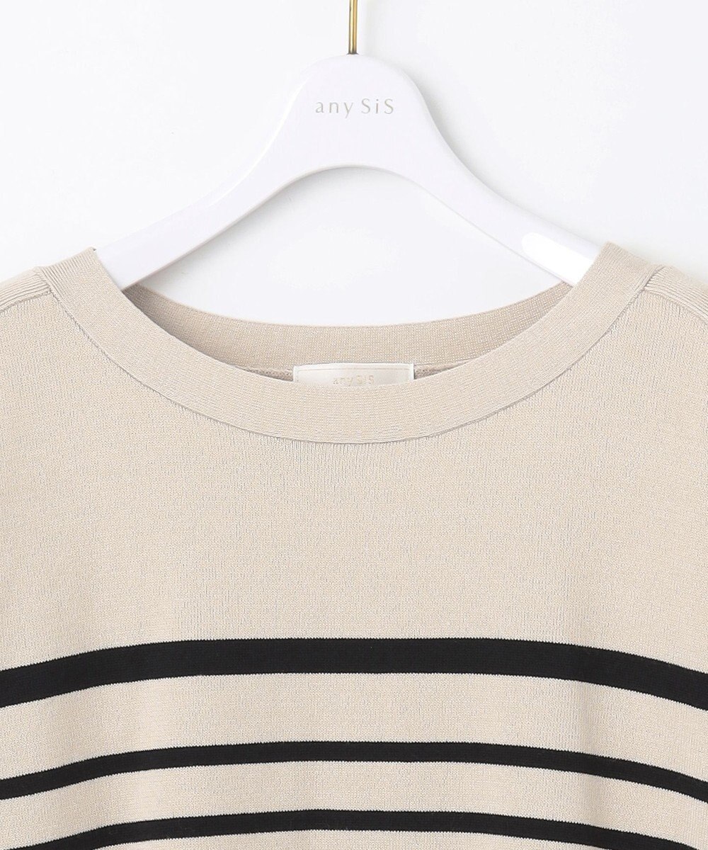 ANY SIS 【洗える】パネルボーダー ニット 