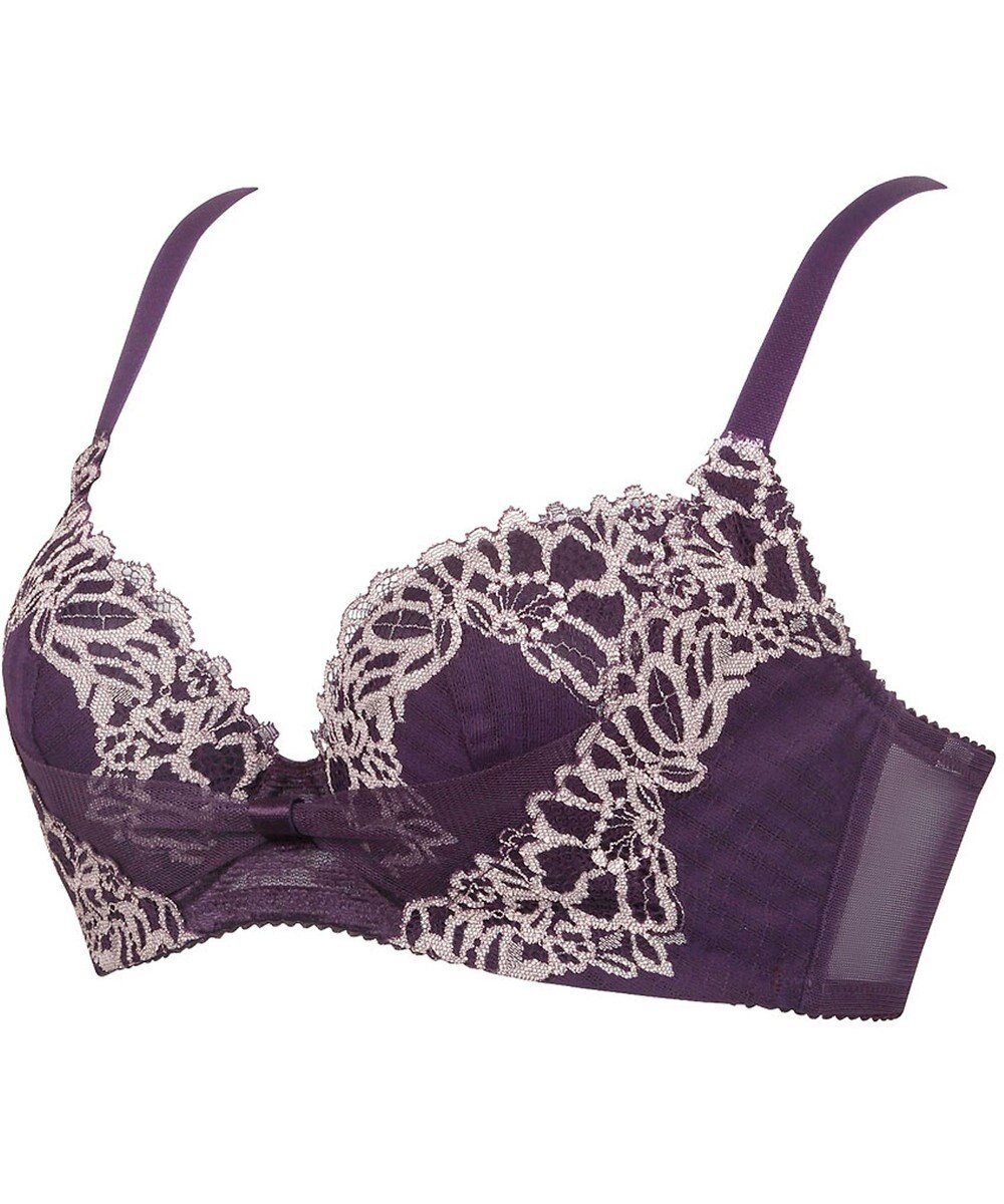 WACOAL 【リボンブラ 脇すっきり】 ブラジャー 脇高設計 着やせシルエット 谷間をメイクしてキープ Gカップまで対応 大きいサイズ レディース BRB433 /ワコール 