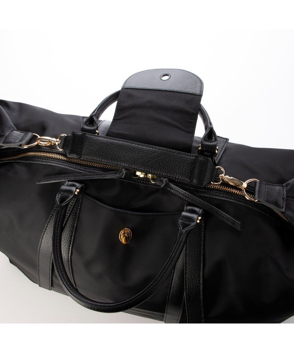 UNBILLION ペルケ perche / ナイロン×牛革かぶせジェムストーン2wayボストンバッグ 