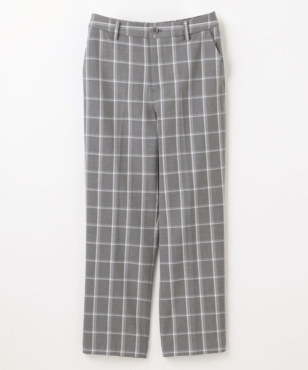 ANY 【洗濯機可/ストレッチ/ウエストゴム/裏起毛】マルチファンクションストレッチチェックテーパードパンツ 
