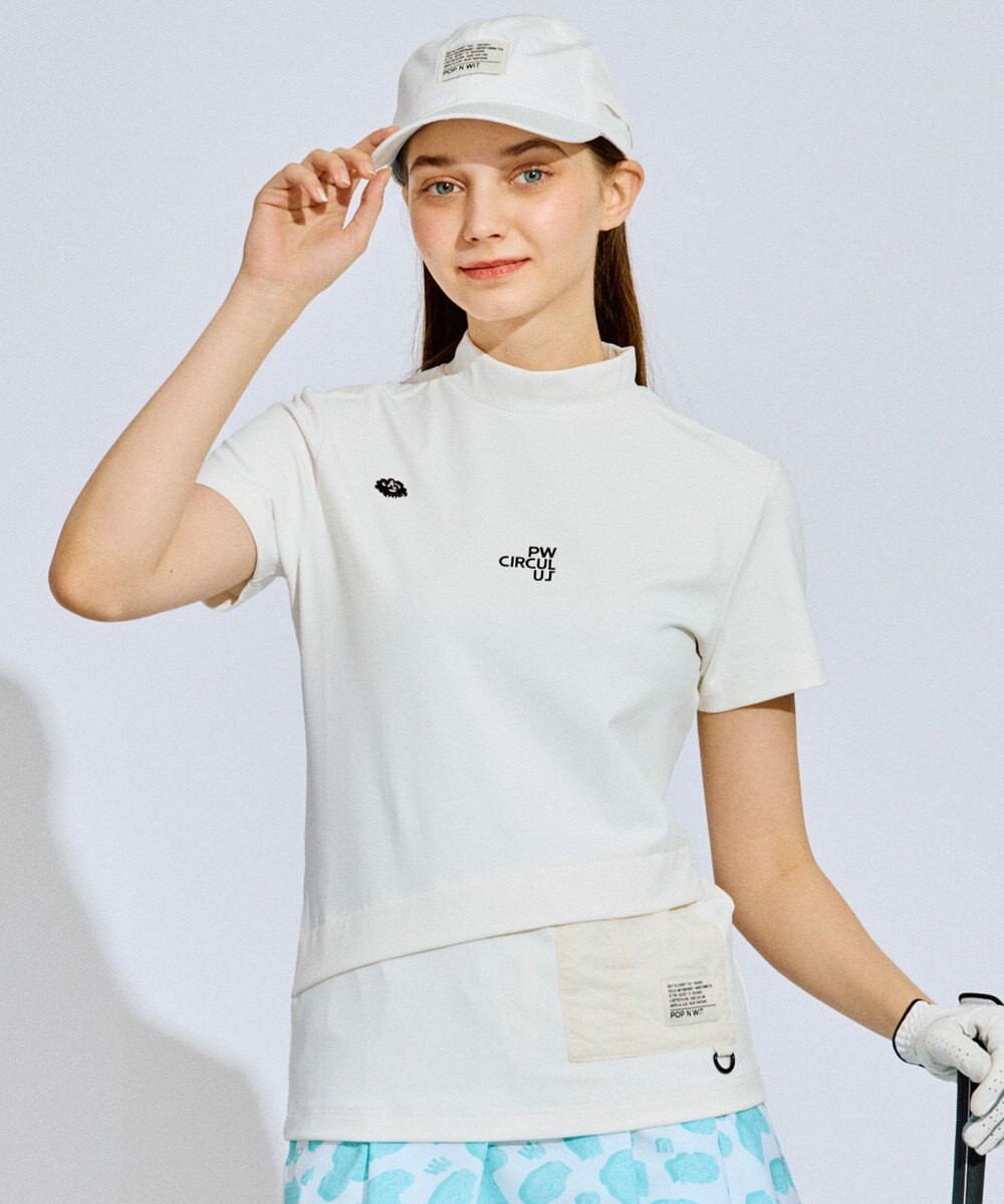 PW CIRCULUS 【UV遮蔽率99.5%  UVカット / 速乾 / ストレッチ】【WOMEN】ポケットモックT ゴルフウェア レディース 