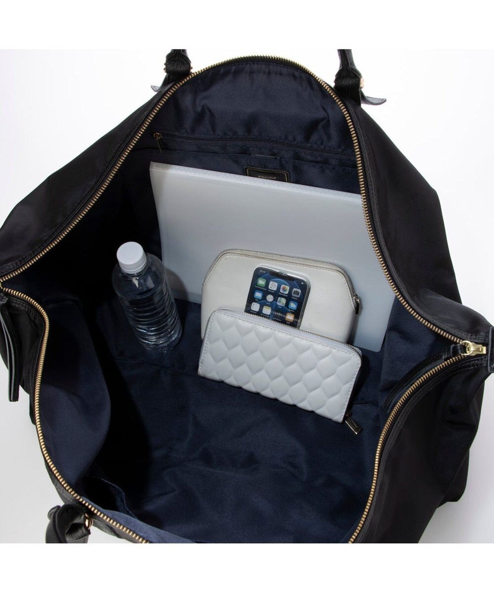 UNBILLION ペルケ perche / ナイロン×牛革かぶせジェムストーン2wayボストンバッグ 