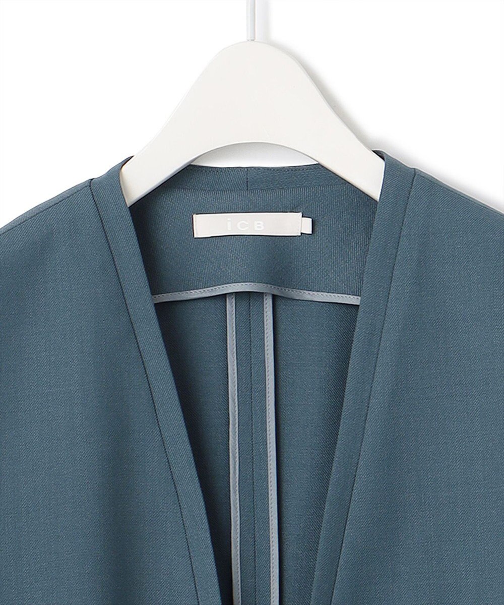 ICB 【UVケア・洗える】ウール2WAYストレッチ ノーカラージャケット 