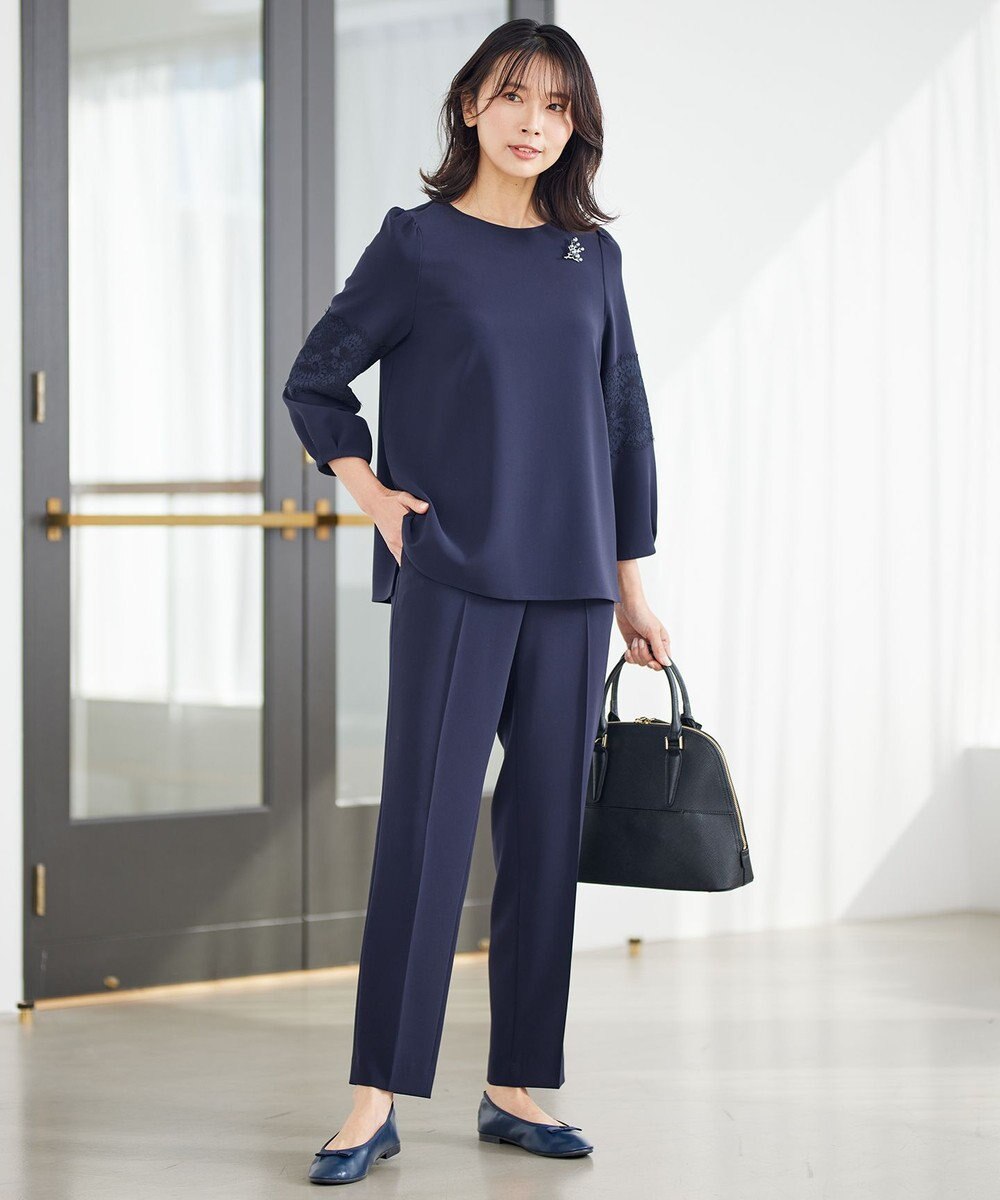 23区 【セットアップ対応】トリアセダブルジョーゼット ブラウス 