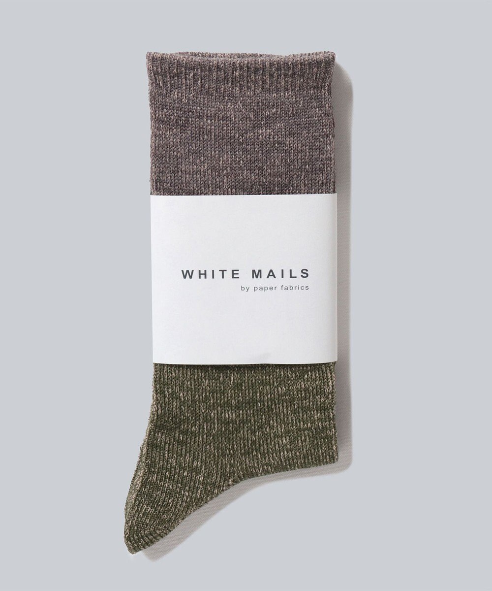 WHITE MAILS 【UNISEX】WOOL MIX PAPER COLOR BLOCK SOCKS ソックス 