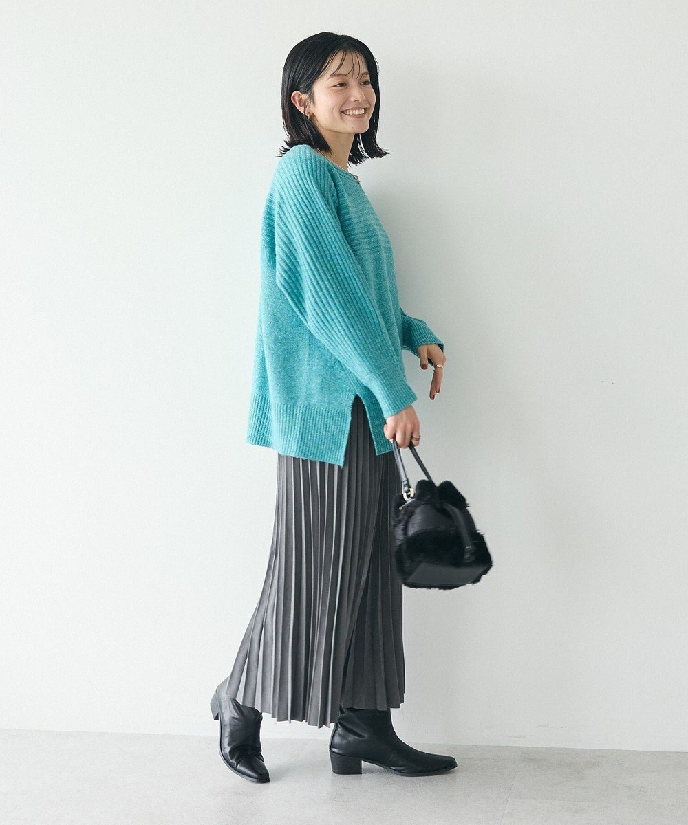 CRAFT STANDARD BOUTIQUE 編み違い斜めスリットニットチュニック 