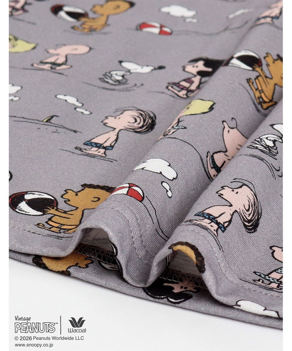 WACOAL PEANUTS パジャマ 5分袖 半袖 8分丈 綿100%(本体) スヌーピー レディース FDT167 /ワコール 
