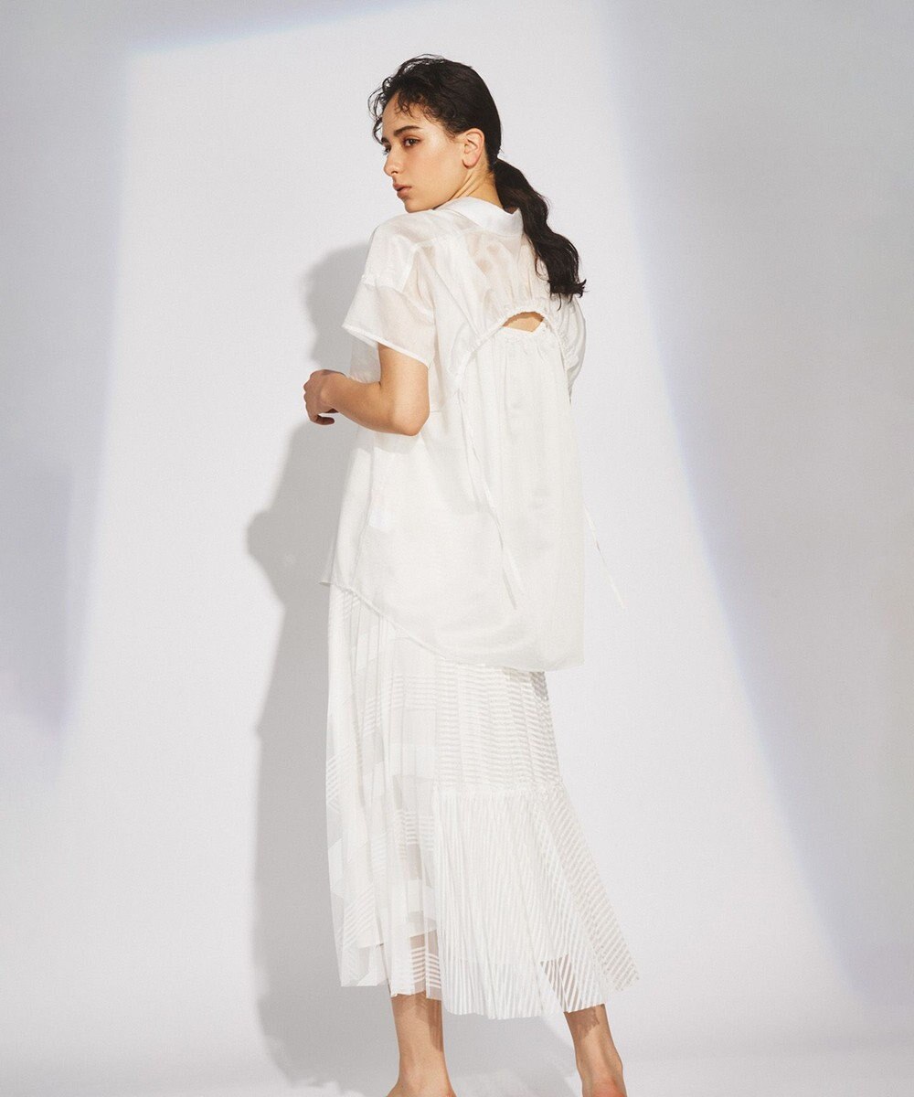 GRACE CONTINENTAL ストライプチュールスカート 