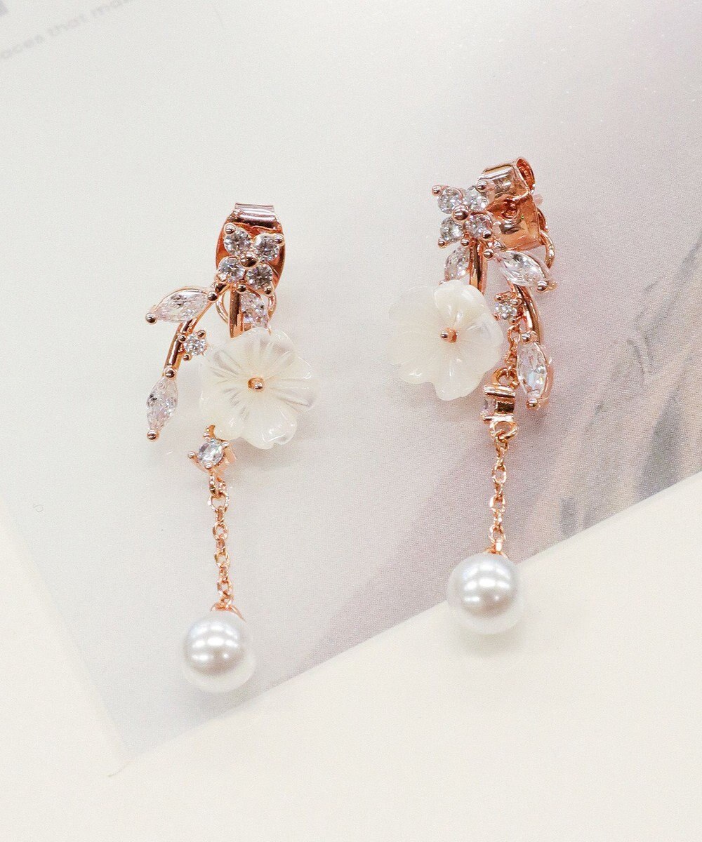 Tiaclasse 【金属アレルギー対応】 シアーフラワードロップピアス 