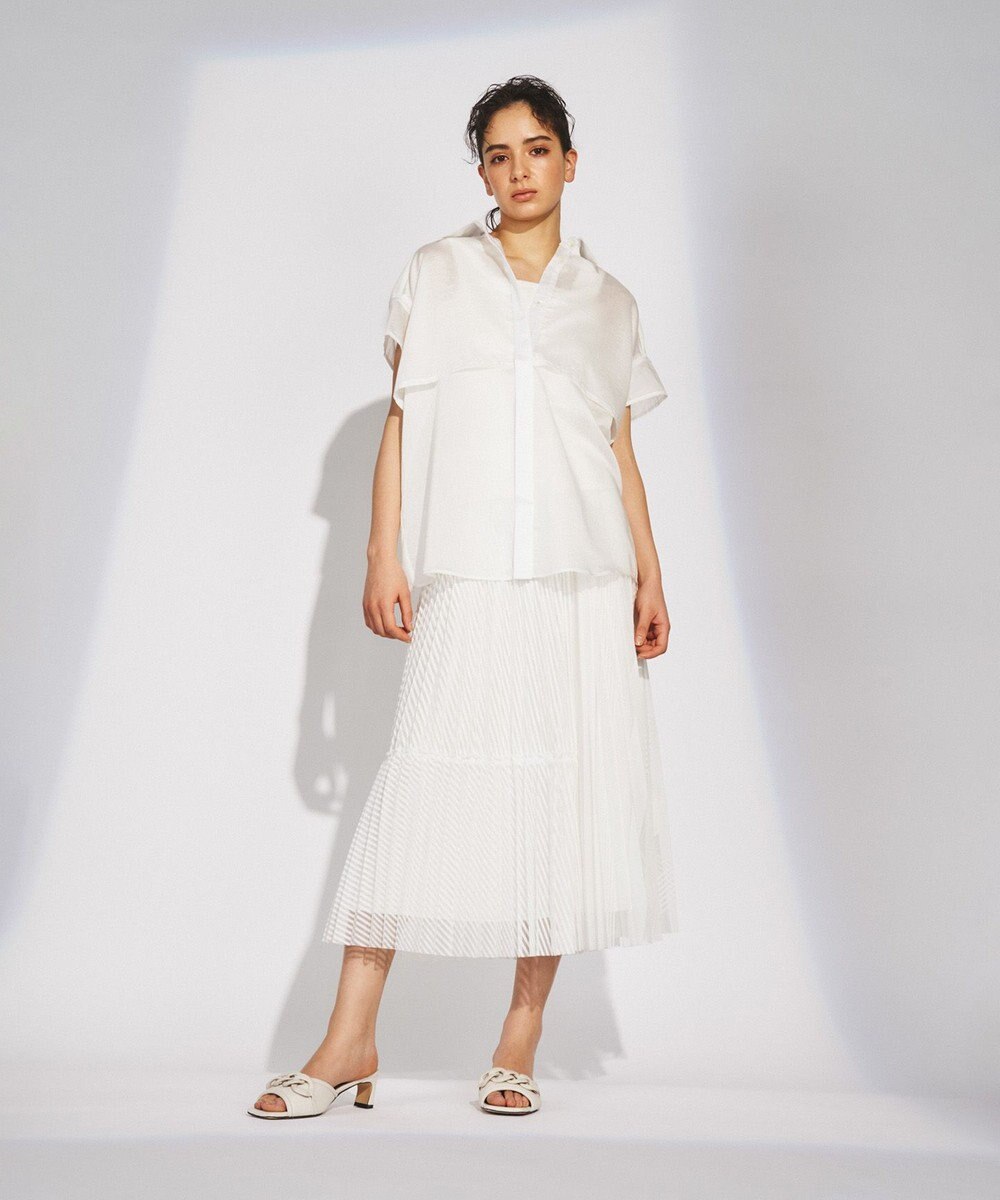 GRACE CONTINENTAL ストライプチュールスカート 