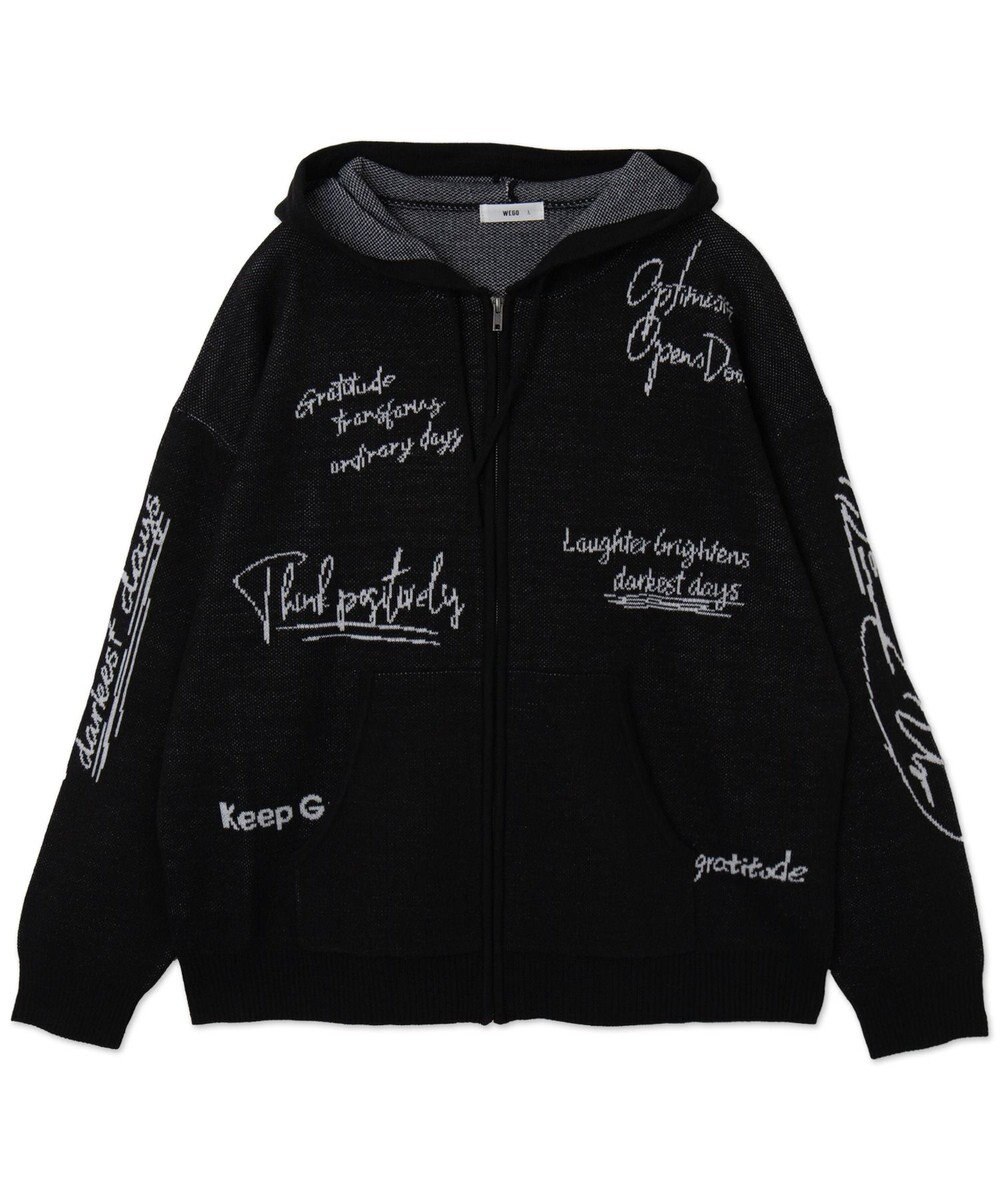 WEGO 【ユニセックス着用ITEM】ジャガードロゴジップパーカー 