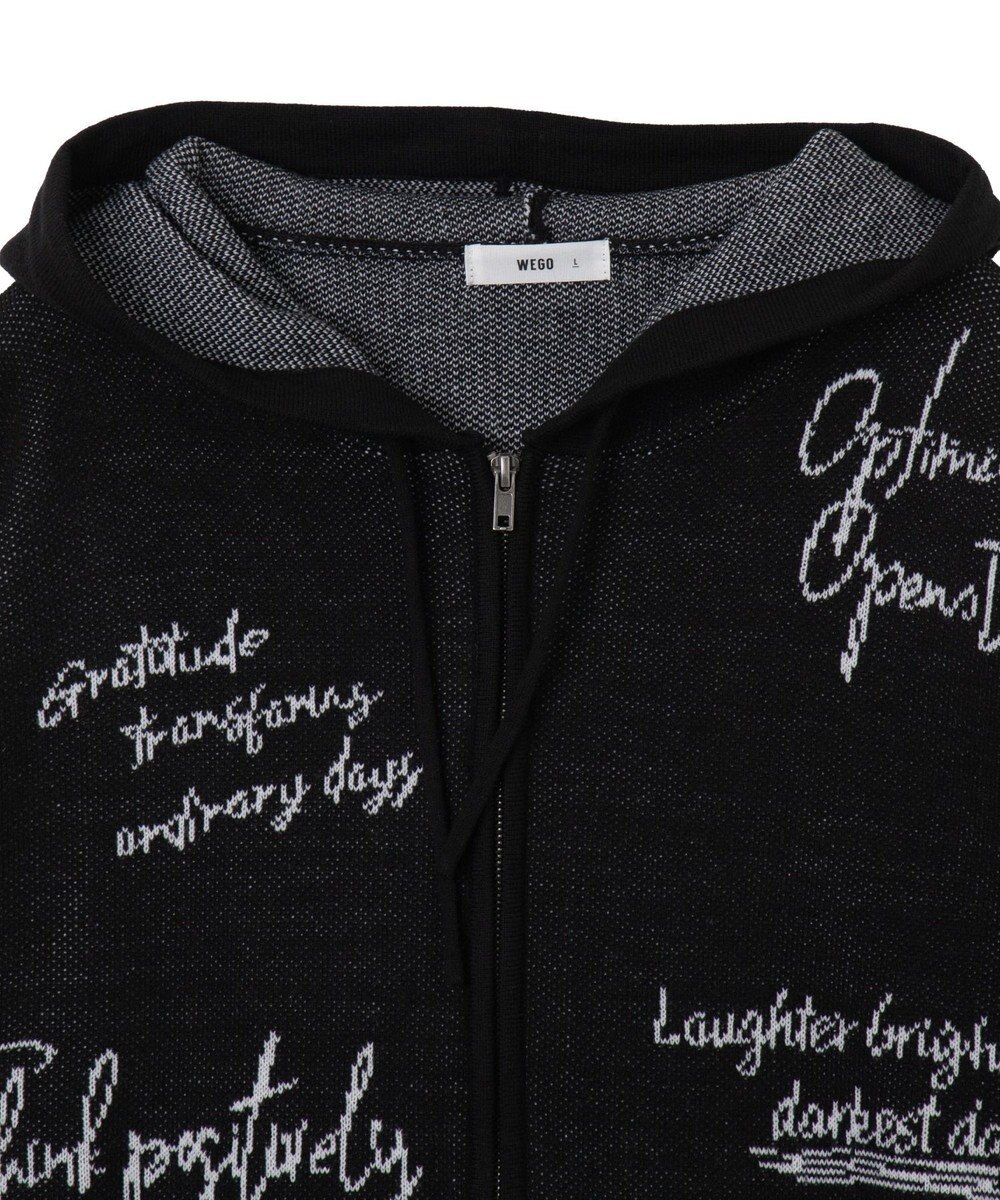 WEGO 【ユニセックス着用ITEM】ジャガードロゴジップパーカー 