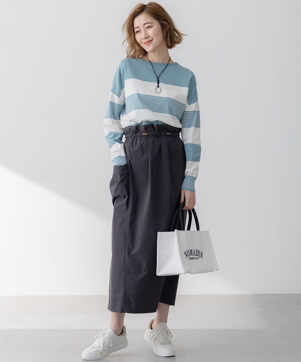 23区 L 【洗える】コットンポリエステルストレッチ ショート ニット 