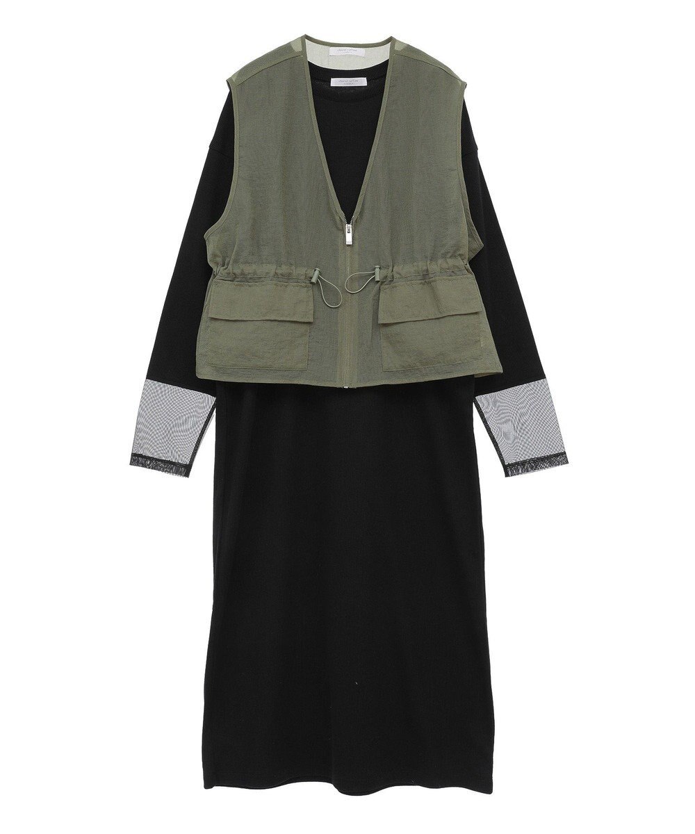 Green Parks ＳＥＴ２点シアーナイロンベスト＋リブワンピース 