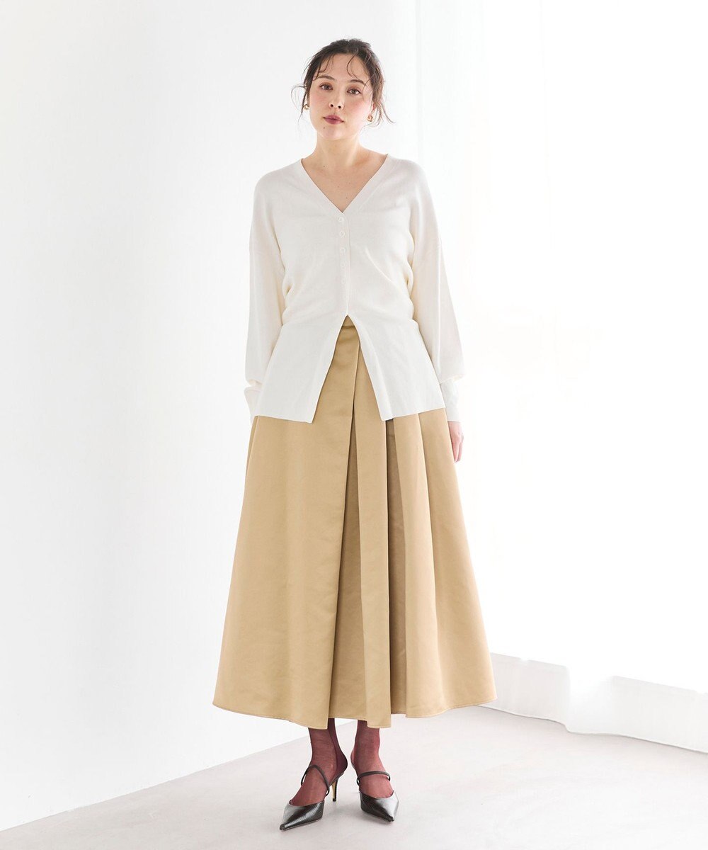 #Newans 【洗える】ファインボタンＶネックカーディガン 