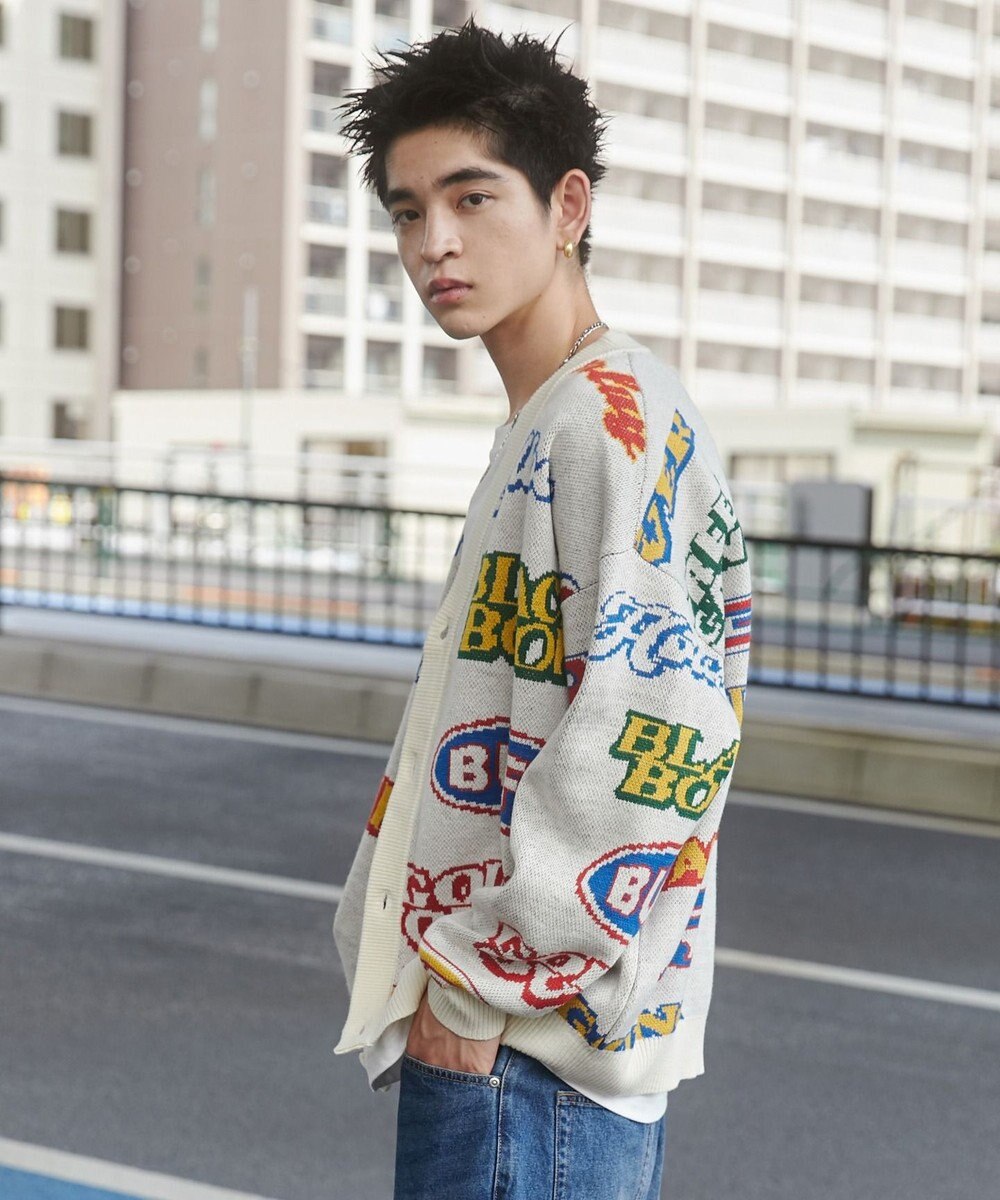 WEGO リラックスフィットパターンカーディガン 