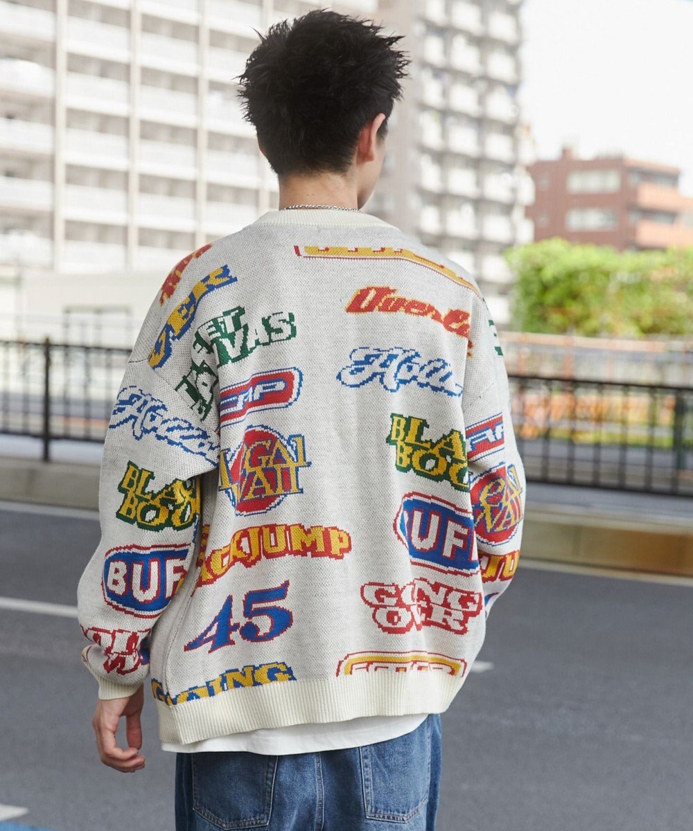 WEGO リラックスフィットパターンカーディガン 