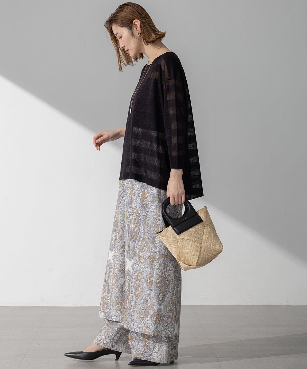 23区 【洗える】Rattiドローイングペイズリープリント スカート 