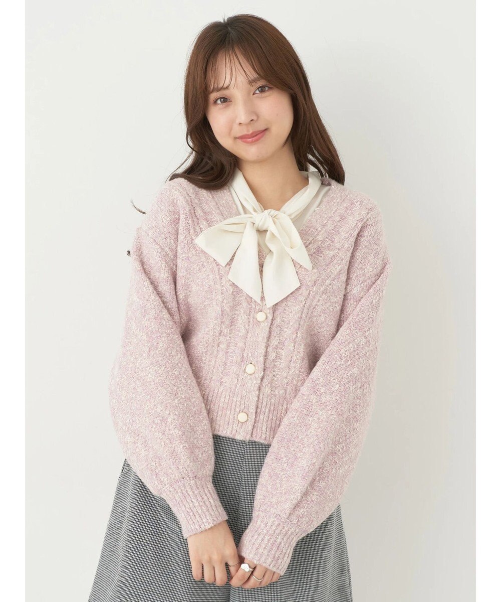 earth music&ecology ラメスラブニットカーディガン 