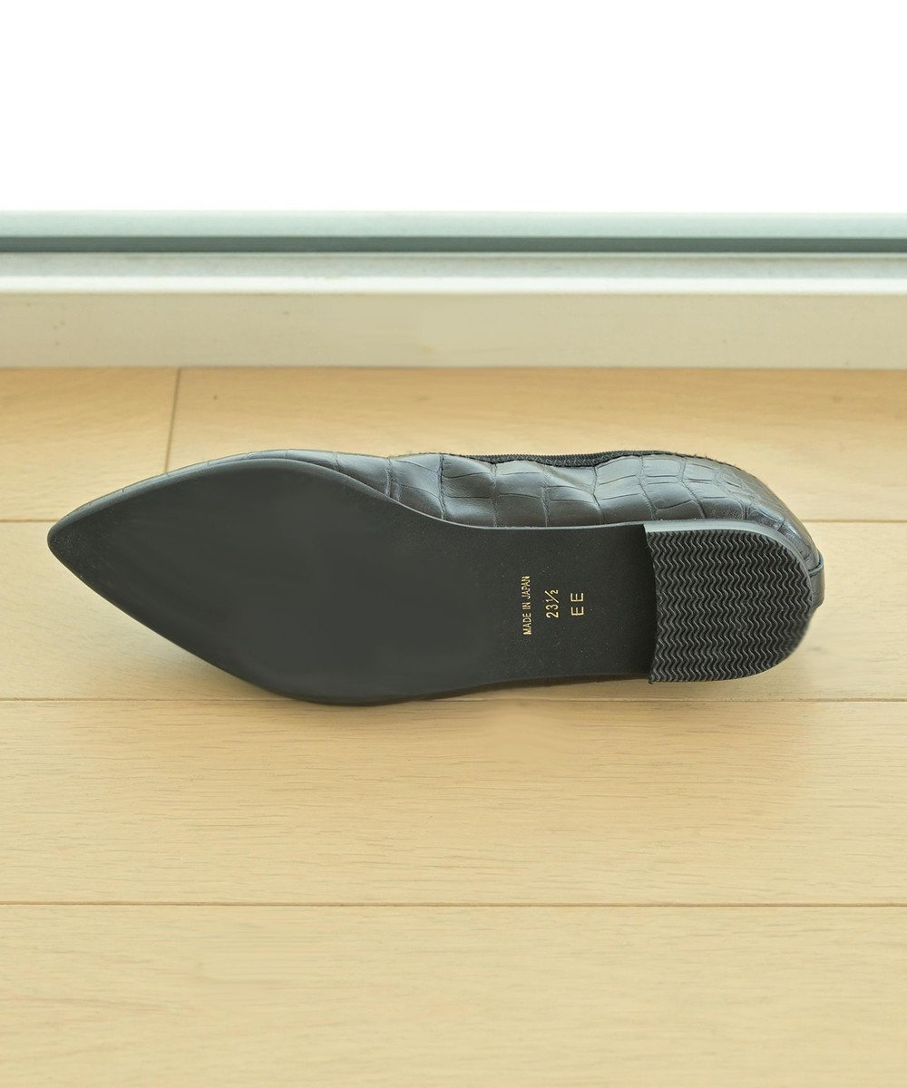nouvelleRobe Oū 【本革・高反発】Pointed ポインテッドトゥ 型押しバレエシューズ 