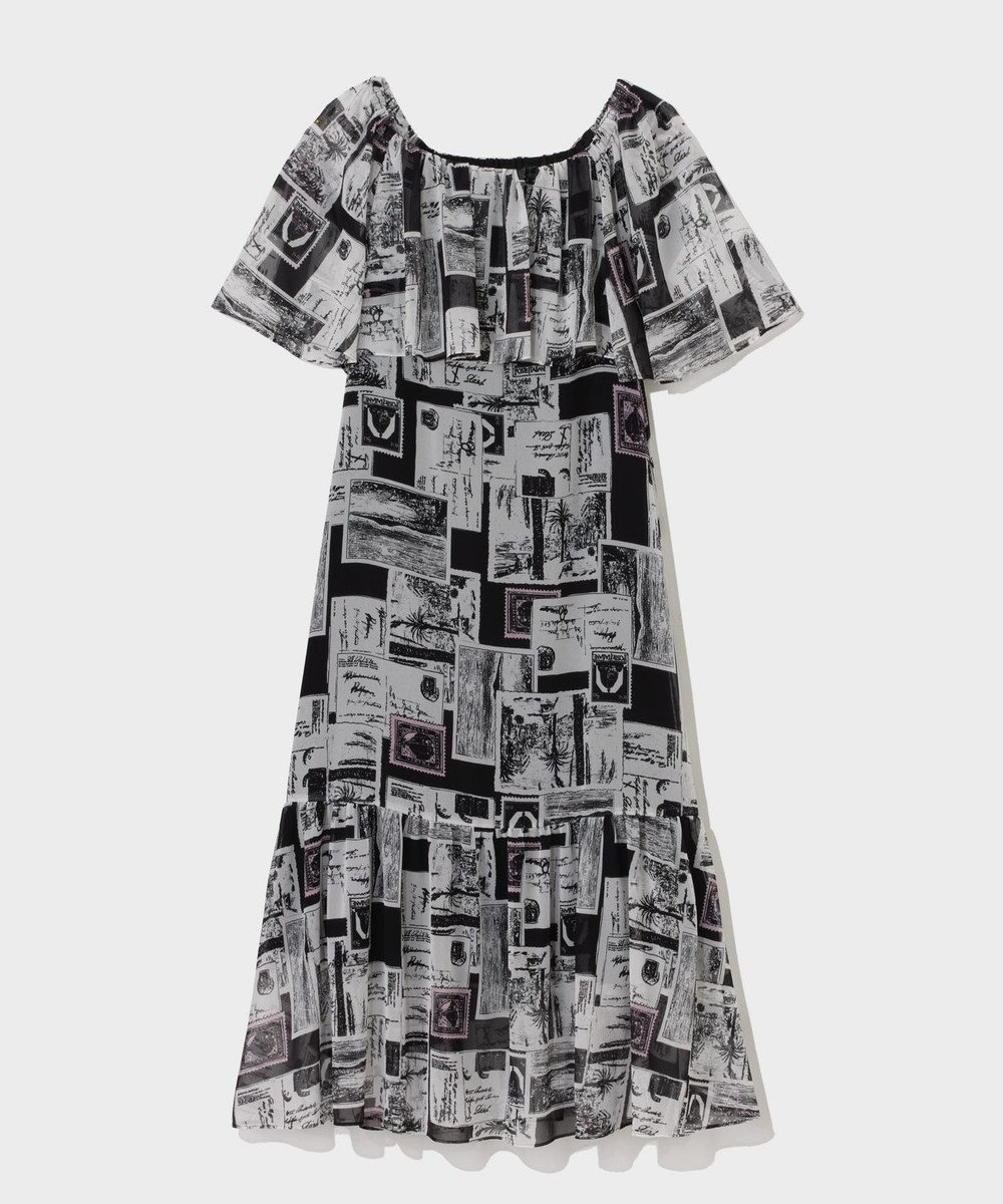 GRACE CONTINENTAL シフォンプリントドレス 