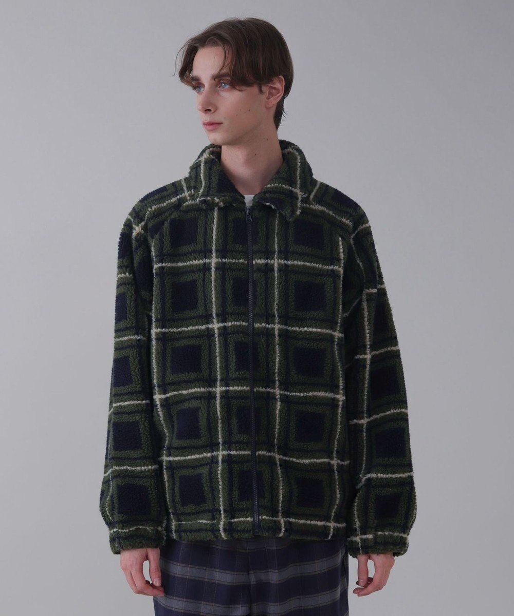 WEGO 【ユニセックス着用ITEM】ボアチェックブルゾン 