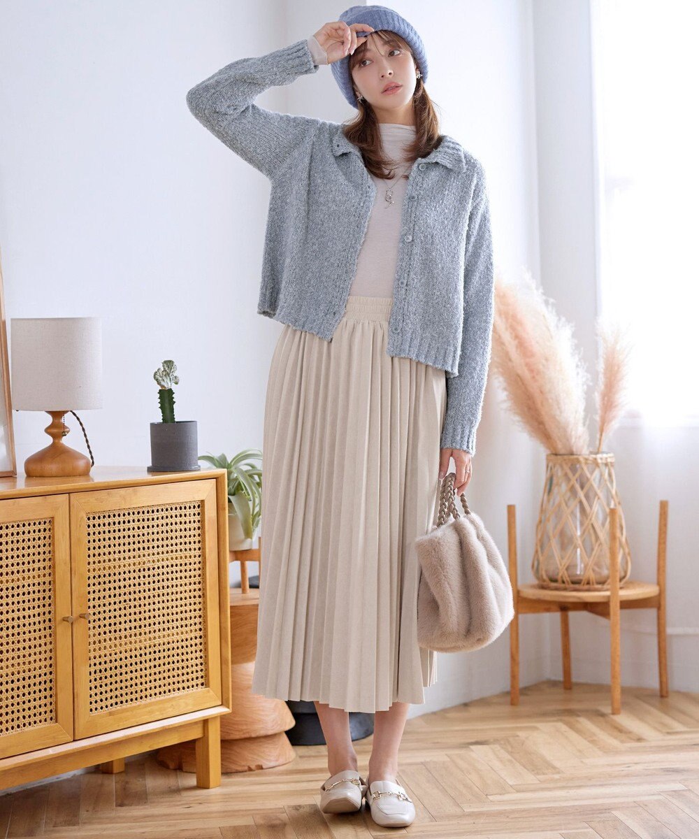 Tiaclasse 【新色追加】スエードポンチプリーツスカート 