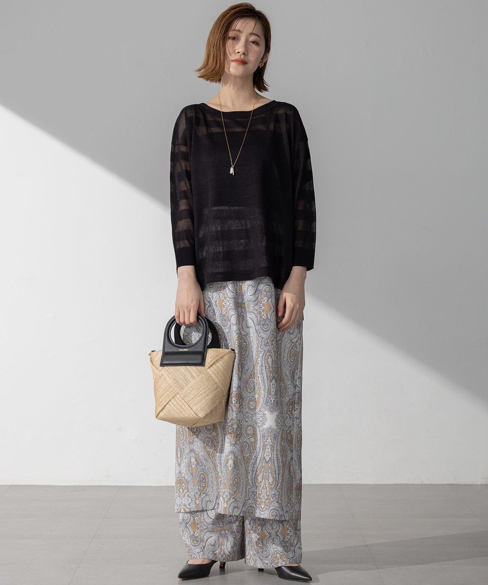 23区 【洗える】Rattiドローイングペイズリープリント スカート 