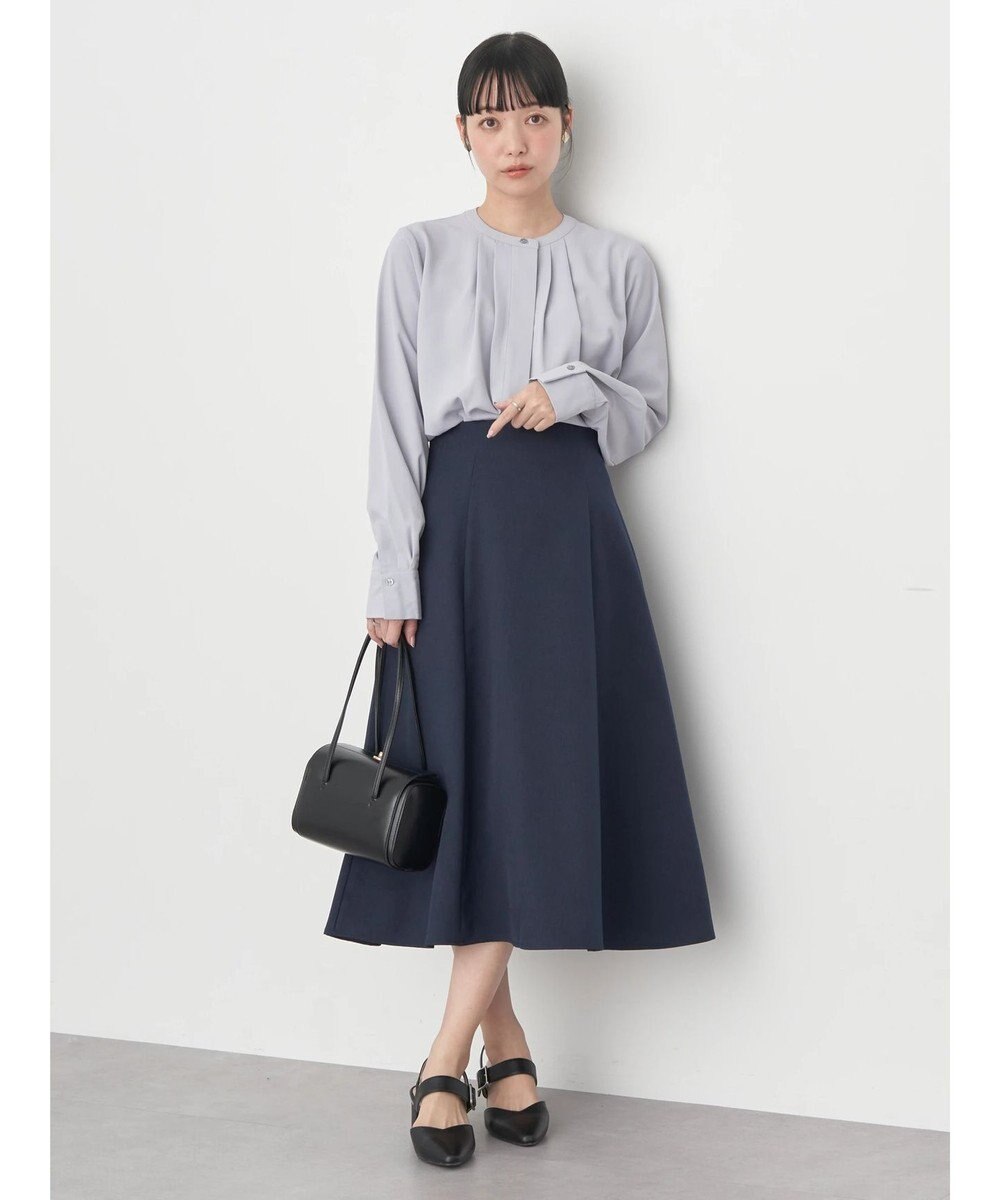 earth music&ecology ノーカラーフロントタックブラウス 