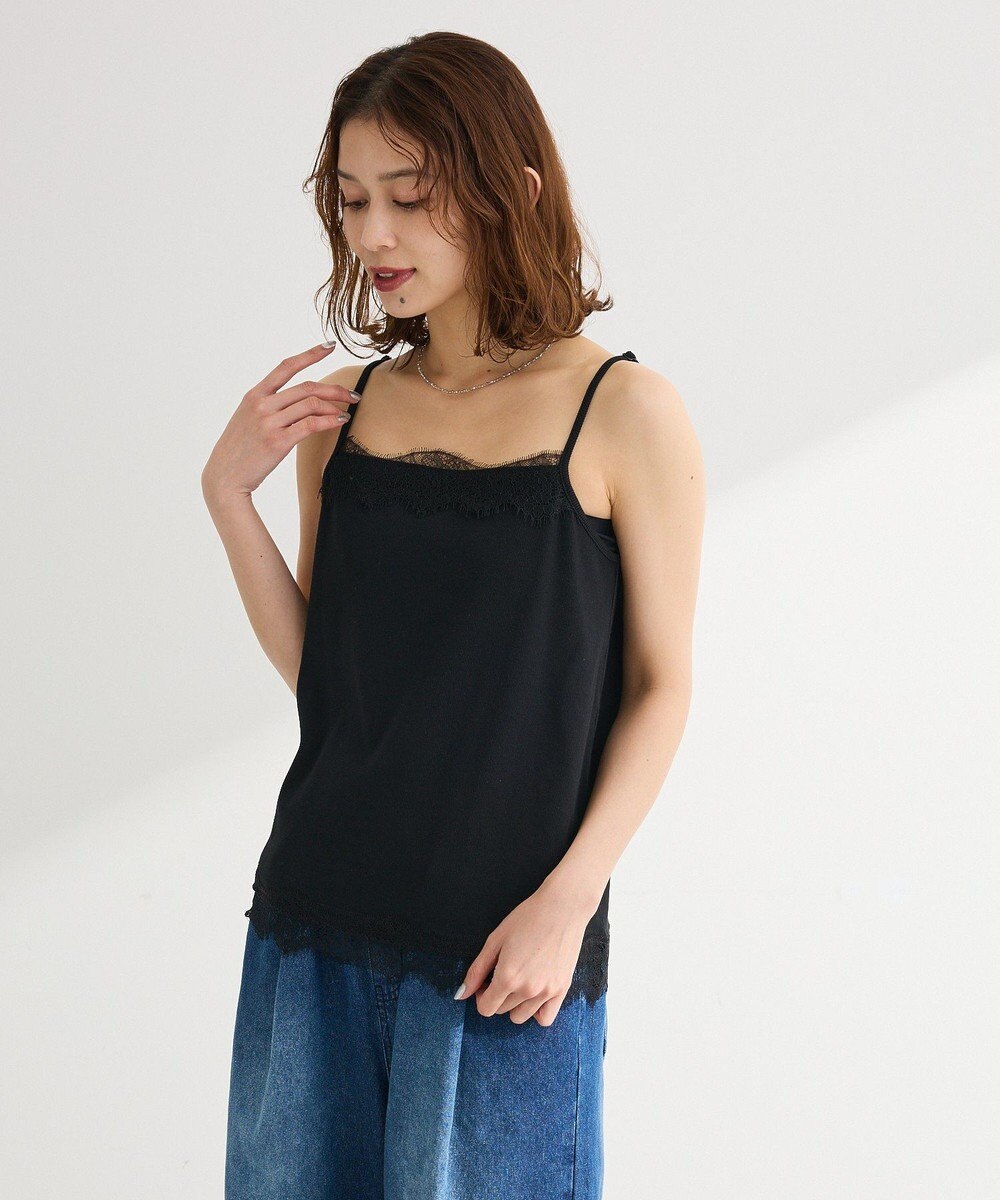 Green Parks ヒゲレーススクエアキャミソール 