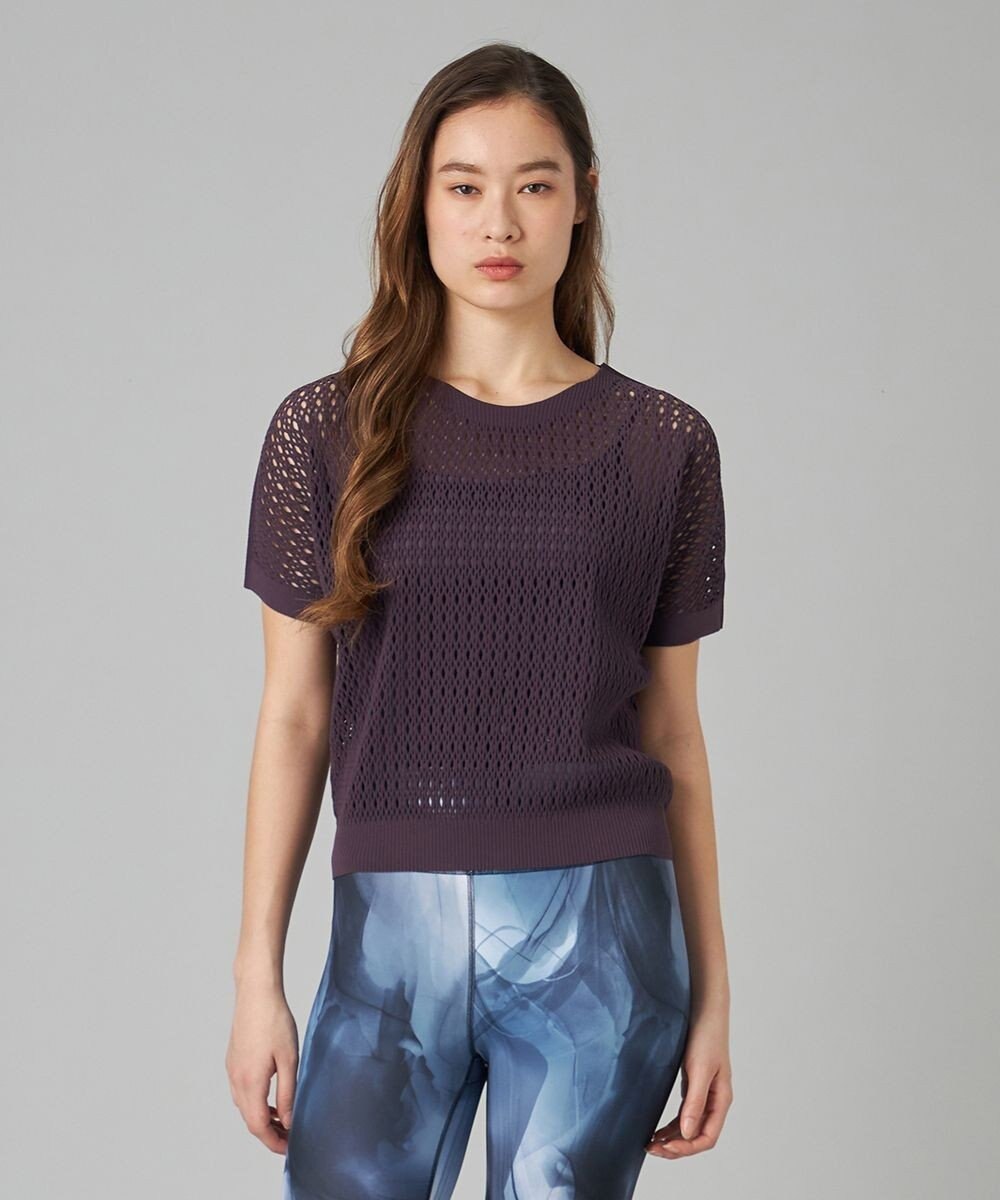 Chacott Chacott BALANCE【ノーソイングニット】メッシュニット半袖プルオーバー 