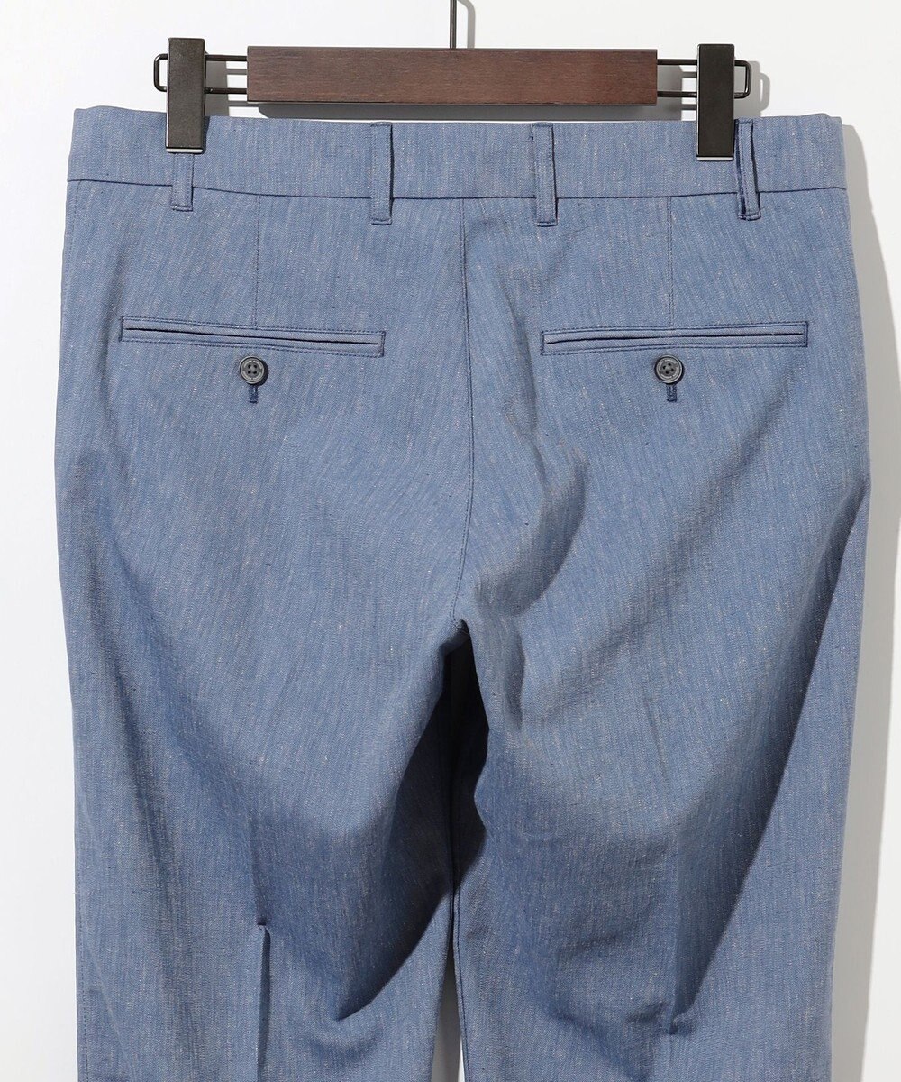 JOSEPH ABBOUD 【ウエストも伸びる/清涼/ストレッチ】ストレッチリネンシャンブレーパンツ 