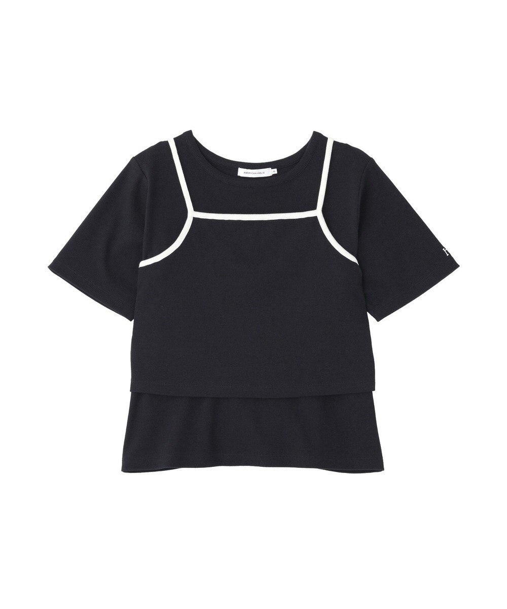 AMERICAN HOLIC 【2点セット】配色キャミ＋Tシャツ 