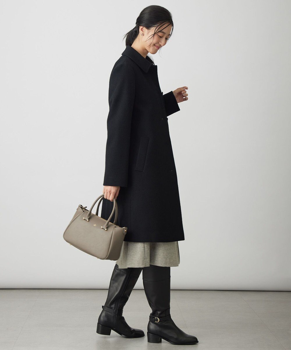 J.PRESS LADIES S ショートビーバー ロング丈 ステンカラー コート 