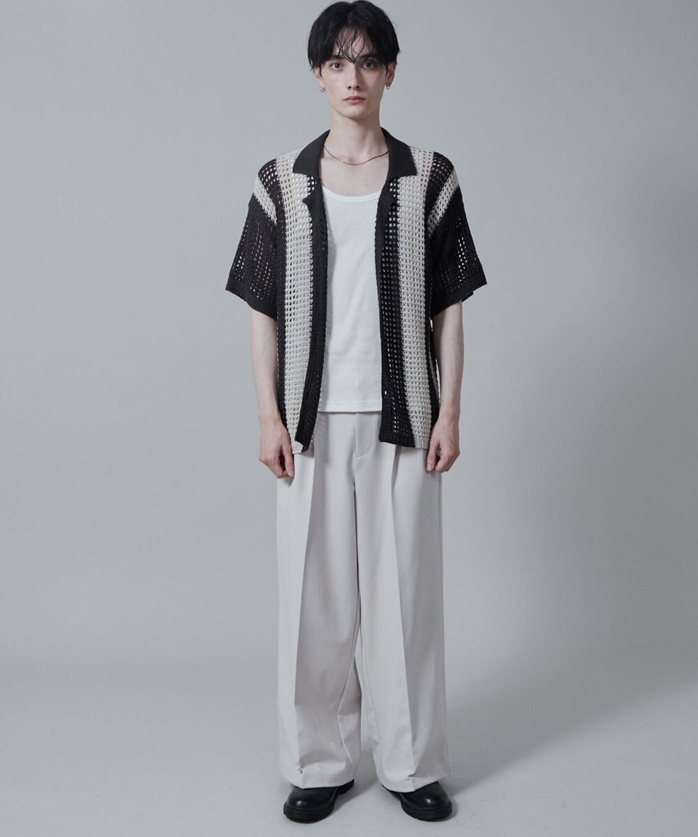 WEGO マルチストライプニットシャツ（S） 