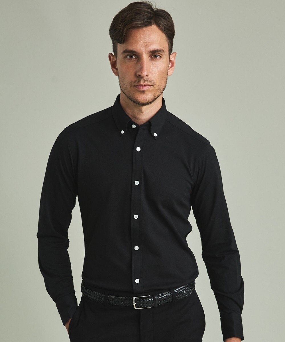 GOTAIRIKU 【吸水速乾】クールマックス鹿の子 ビズシャツ_ボタンダウン 