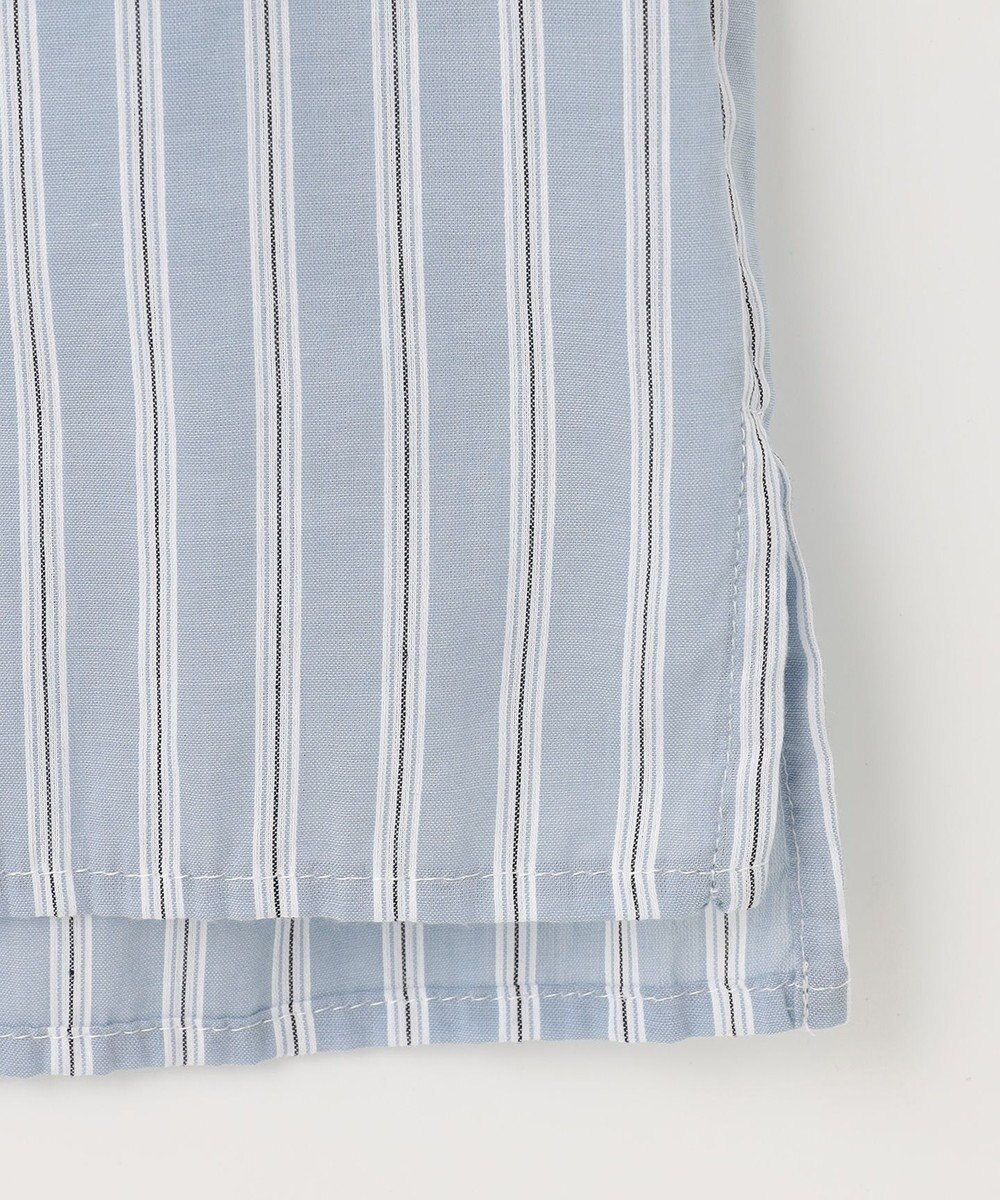 J.PRESS LADIES L 【洗える】綿キュプラコードストライプ バンドカラー ブラウス 