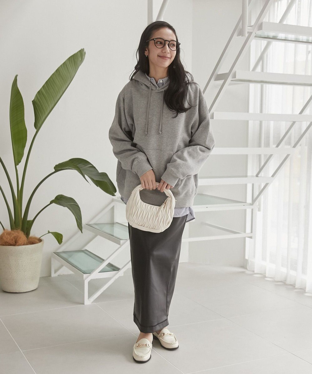 WEGO 【ユニセックス着用ITEM/裏起毛】リラックスフィットスウェットプルパーカー 