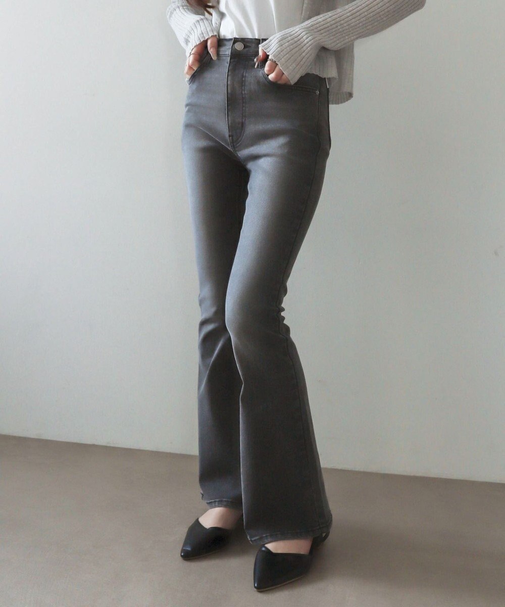 WEGO 【美脚パンツ】ストレッチフレアデニムパンツ 